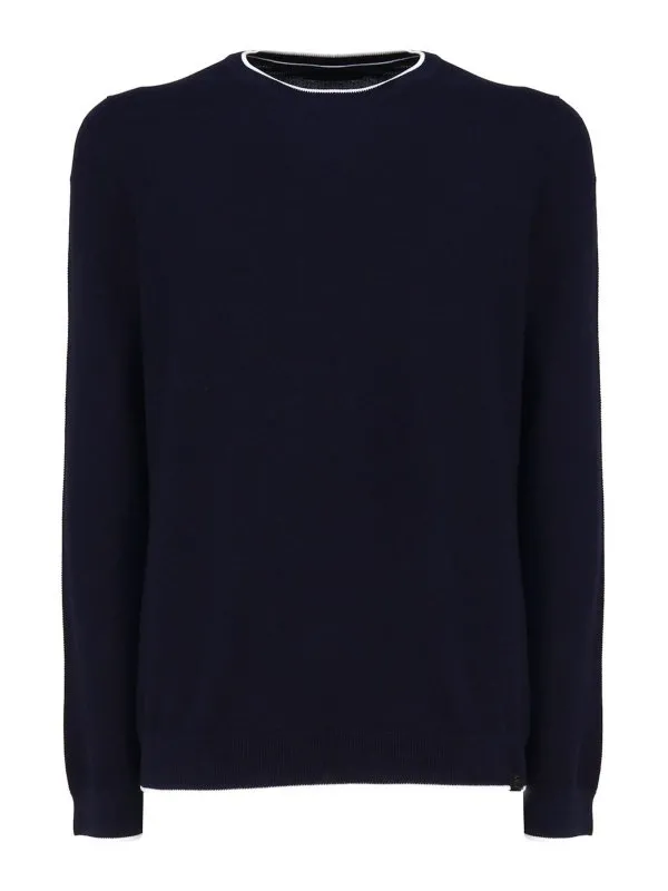 Fay Pull Col Rond - Bleu Foncé - Bleu Foncé | NMMC1482350VTN0U38