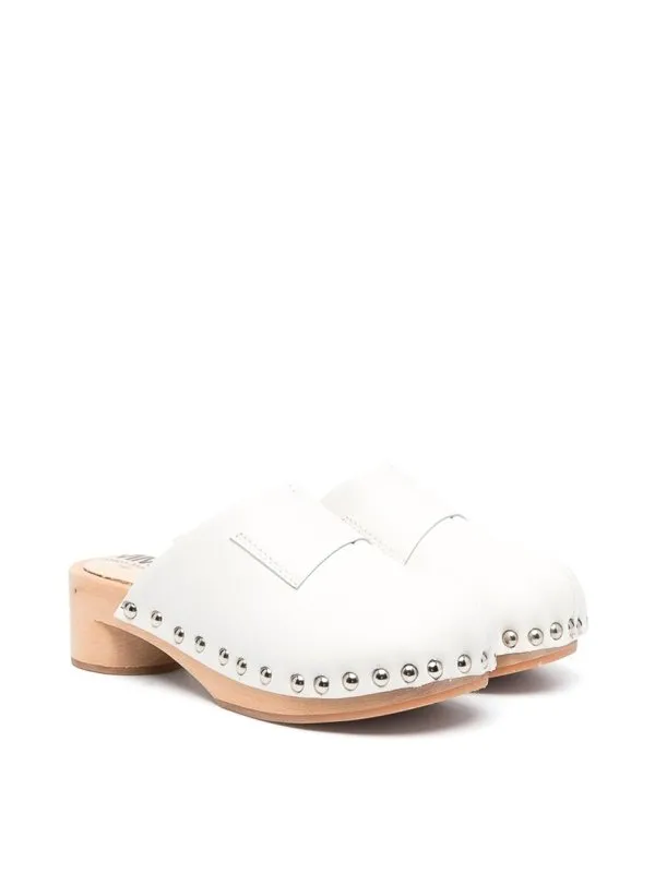 MM6 Maison Margiela Sabots - Wooden Closed Toe | 73418K1OFFWHITE