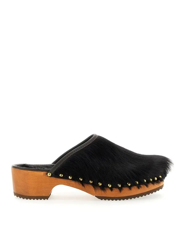 Jejia Mules Norma - Noir - Femme | NORMAVA1BROWNFUR | thebs.com