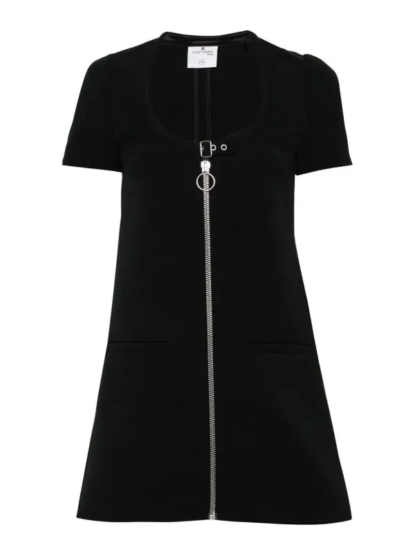 Courreges Robe Courte - Noir - Noir - Femme | 124CRO370PL00079999