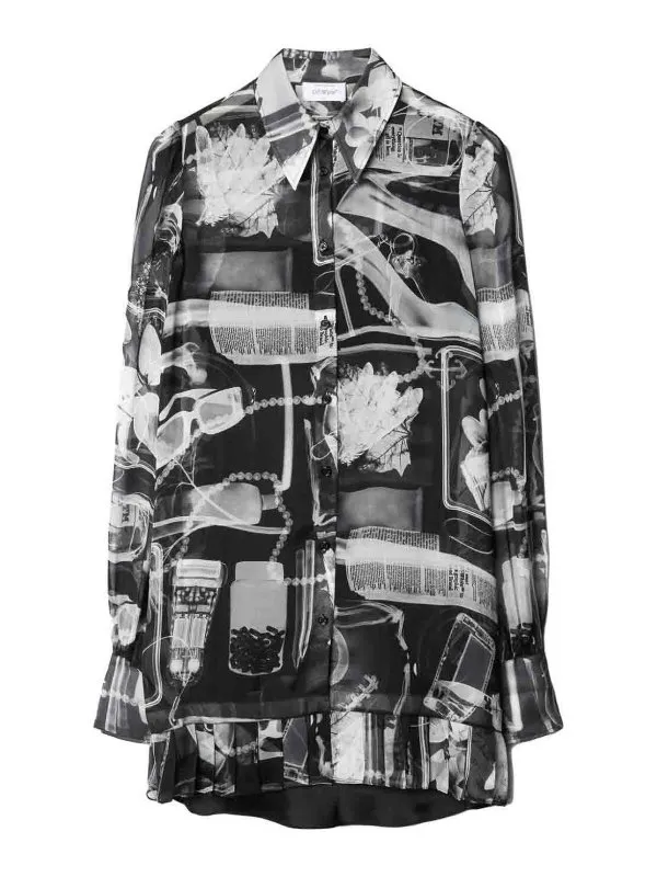 Off-White Robe Au Genou - Blanc - Noir - Femme | OWDG008FAB0020110