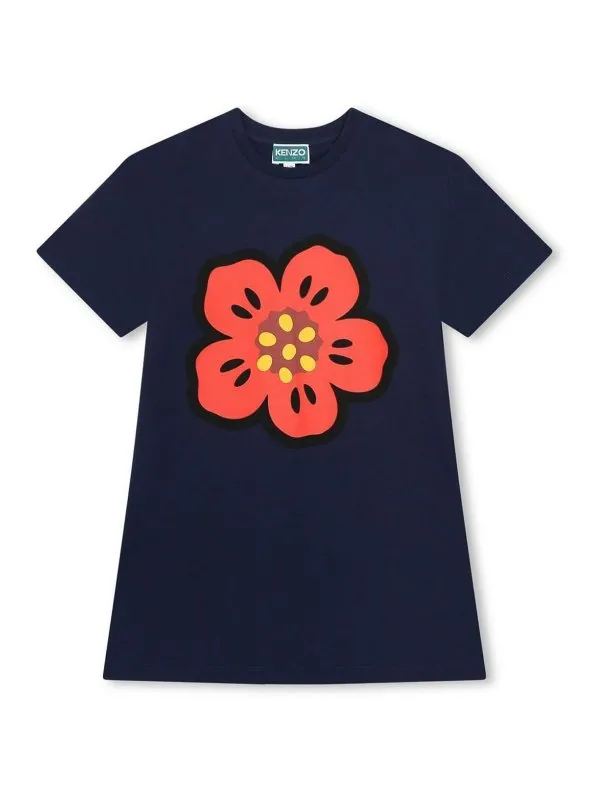 Kenzo Robe Courte - Bleu Foncé - Bleu Foncé - Fille | K60210