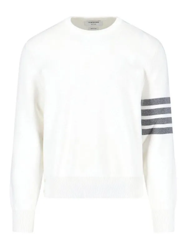Thom Browne Pull Col Rond - Blanc - Blanc - Homme | MKA202A00219100