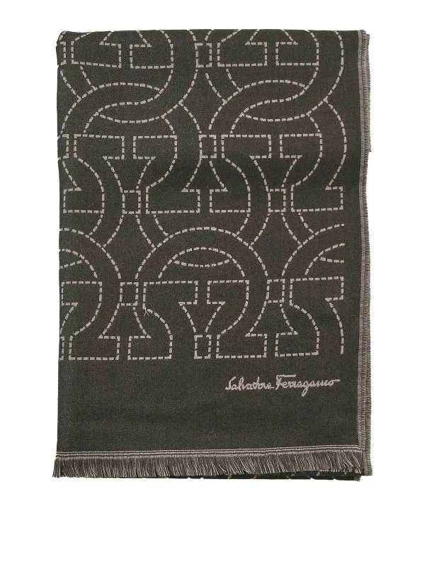 Ferragamo Écharpe - Vert - Vert - Homme | 520068754856003