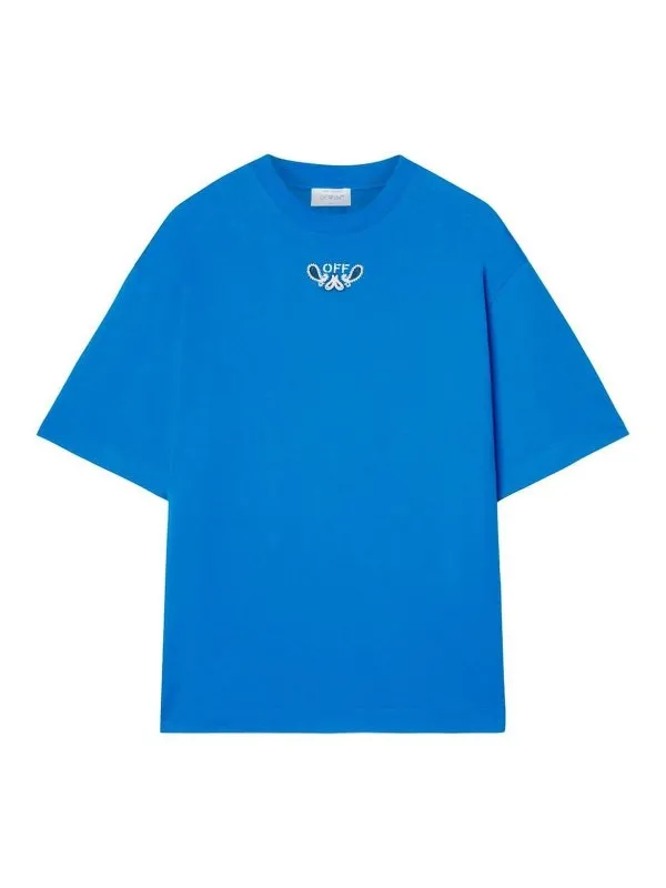 Off-White T-Shirt - Bleu - Bleu - Homme | OMAA120S24JER0034601