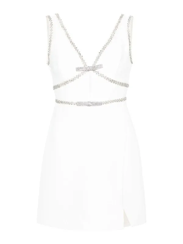 Self Portrait Robe Au Genou - Blanc - Blanc - Femme | SS24252SW