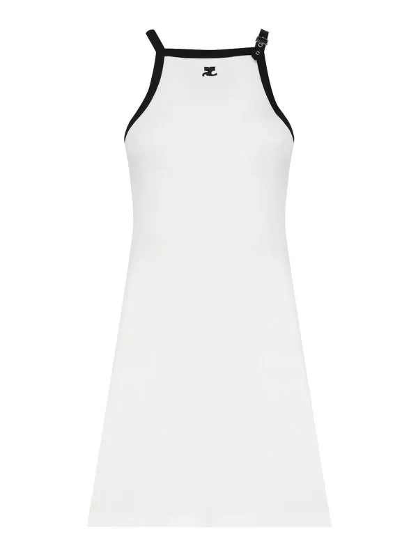 Courreges Robe Au Genou - Blanc - Blanc | 124JR0364JS00700098