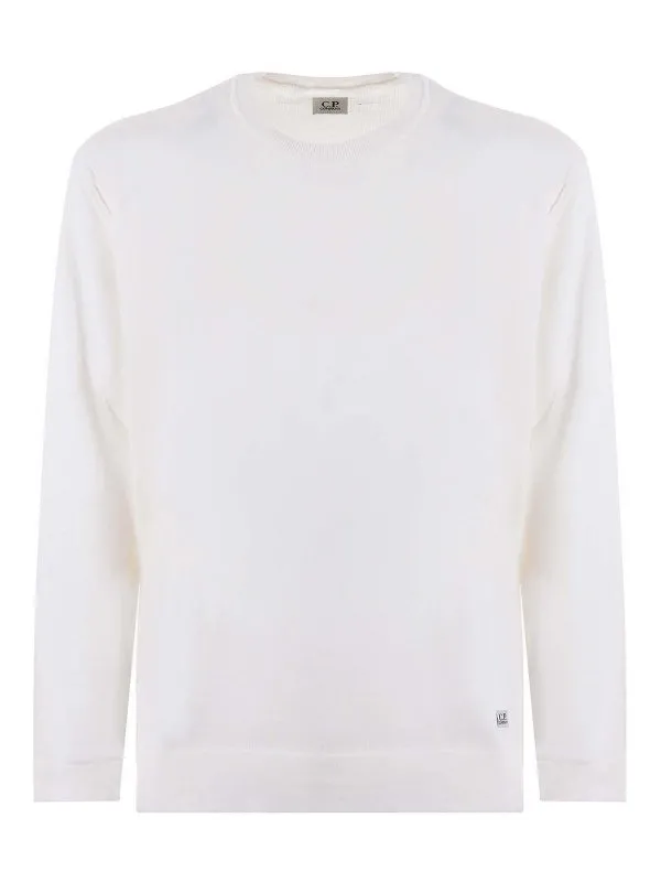 C.P. Company Pull Col Rond - Blanc - Blanc | CMKN168A4037A103