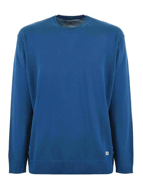 C.P. Company Pull Col Rond - Bleu - Bleu - Homme | CMKN168A4037A870