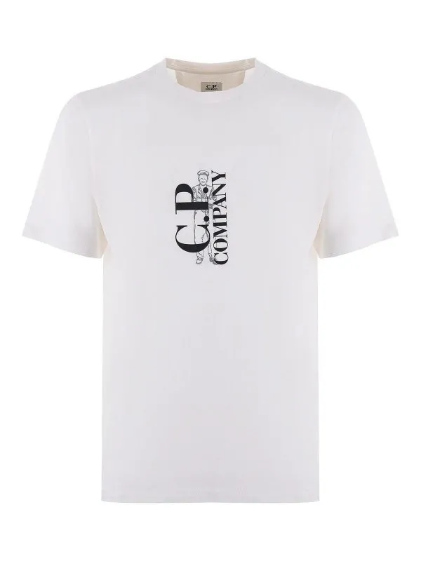 C.P. Company T-Shirt - Blanc - Blanc - Homme | CMTS139A5100W103