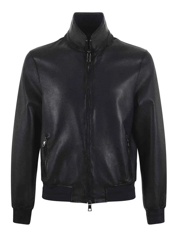 The jack leathers Blouson En Cuir - Bleu - Bleu | DELPPLPE09