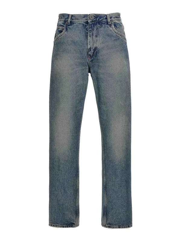 Balmain Jean Droit - Bleu Clair - Bleu Clair | CH1MI070DD976FF