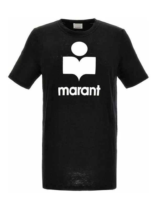 Isabel Marant T-Shirt - Blanc - Noir | 24PTS0045HAB1N22H01BK