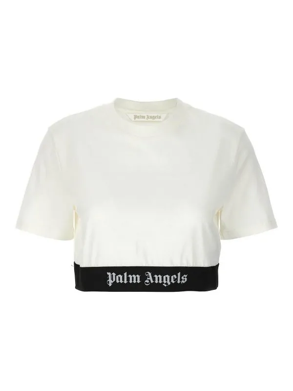 Palm Angels T-Shirt - Blanc - Blanc - Femme | PWAA051S24JER0010310