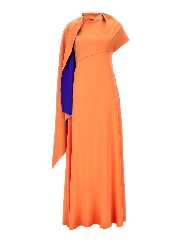 Roksanda Robe Au Genou - Pilar | H2222A1DUSTYORANGEPERSIANBLUE
