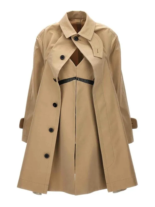 Sacai Trench-Coat - Beige - Beige - Femme | 2407239651