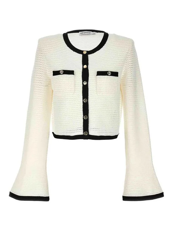 Self Portrait Cardigan - Blanc - Blanc - Femme | SS24217JCWHITE