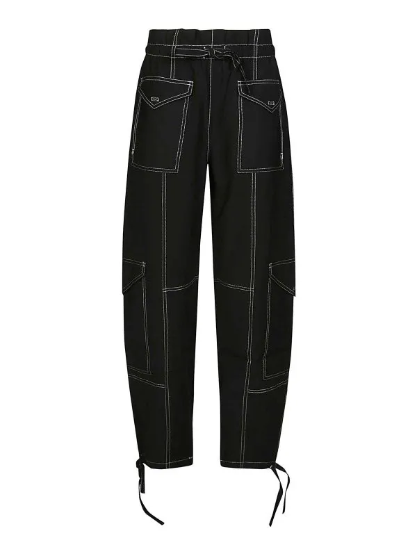 Ganni Pantalons Décontractés - Noir - Noir - Femme | F8807099