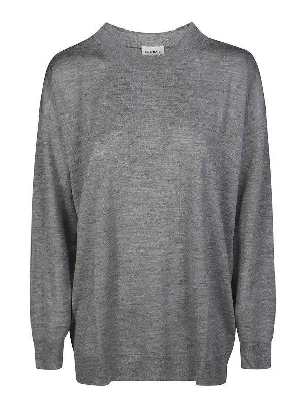 P.A.R.O.S.H. Pull Col Rond - Gris - Gris - Femme | D540782LINFA018