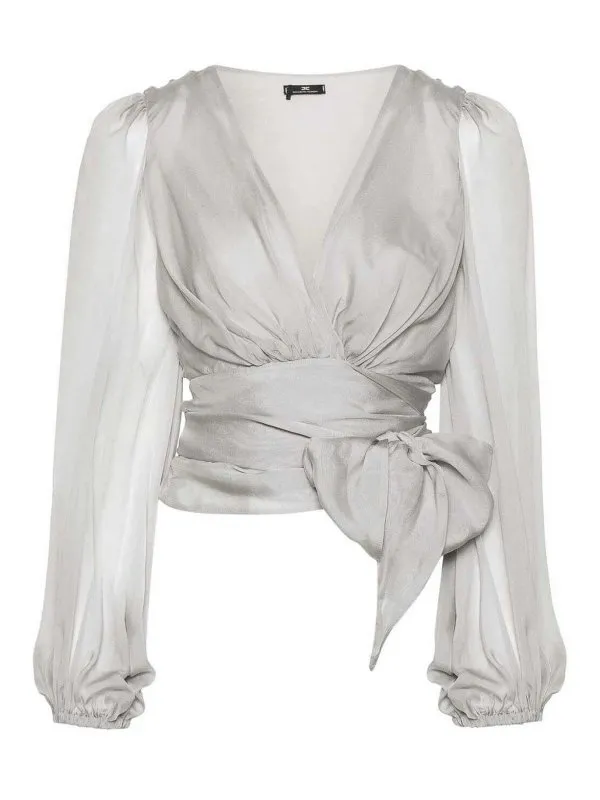 Elisabetta Franchi Chemise - Gris Clair - Gris Clair | CA03242E2155