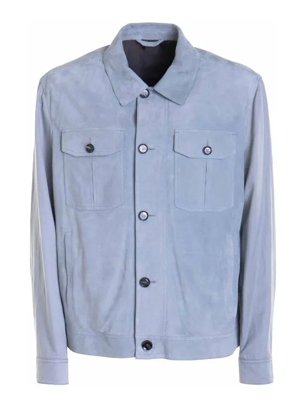 Brioni Blouson En Cuir - Gris - Gris - Homme | PLBT0LP97103900