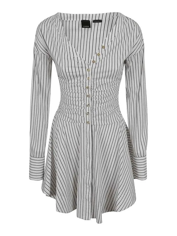 Pinko Robe Au Genou - Anchise - Blanc - Femme | 102773A1PFZZ1