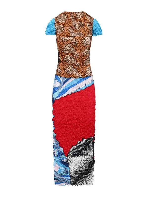 Marine Serre Robe Au Genou - Moon - Marron | WDR245CJER0003IT99