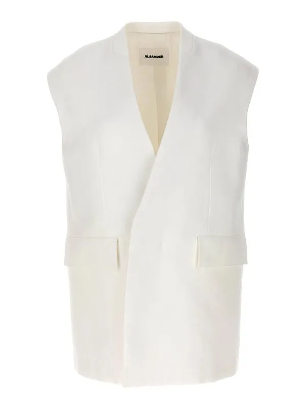 Jil Sander Gilet - Blanc - Blanc - Femme | J03BN0140J45078104