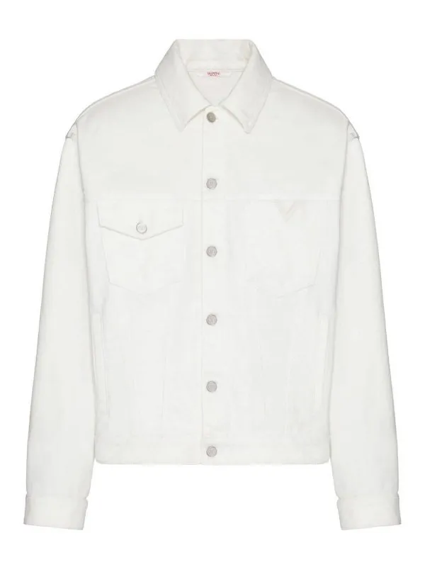 Valentino Veste En Jean - Blanc - Blanc - Homme | 4V0DC03MA3AA03