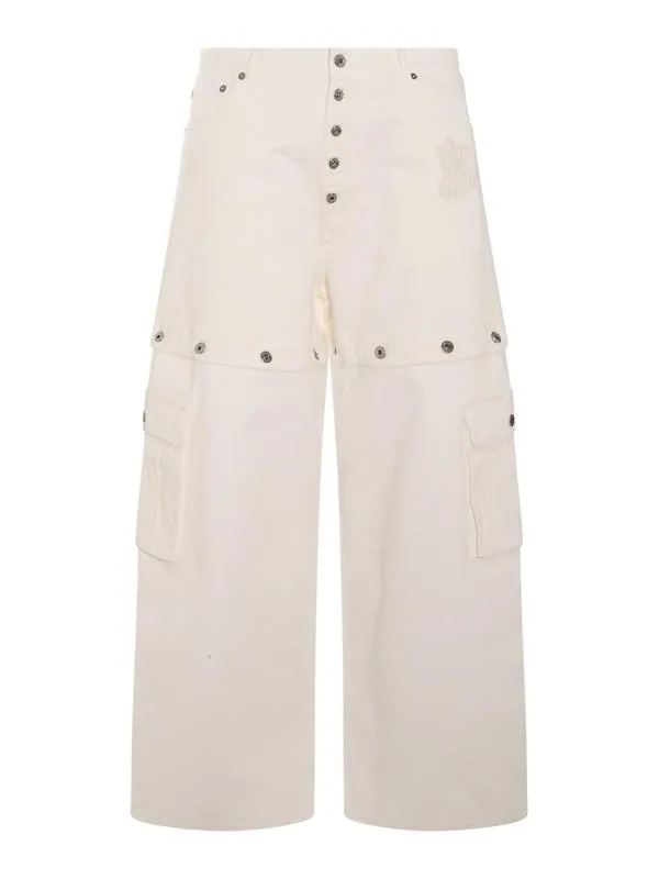 Off-White Jean Droit - Blanc - Blanc - Homme | OMYA183S24DEN0010202