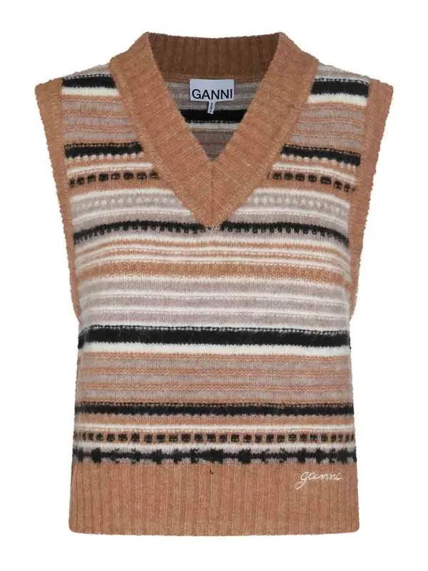 Ganni Pull Col Rond - Marron - Marron - Femme | K2236177