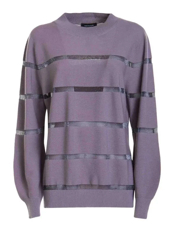 Fabiana Filippi Pull Col Rond - Gris | MAD213F079H6450000VR2