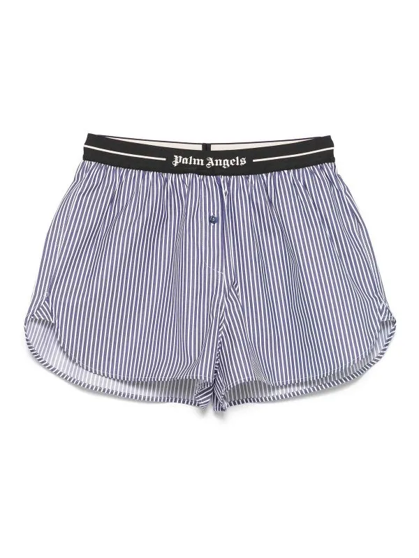 Palm Angels Short - Bleu - Bleu - Femme | PWCB050S25FAB0014603