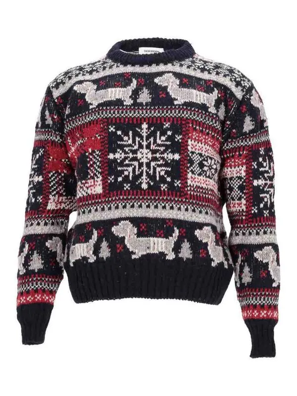 Thom Browne Pull Col Rond - Bleu Foncé - Homme | MKA532AY1032415