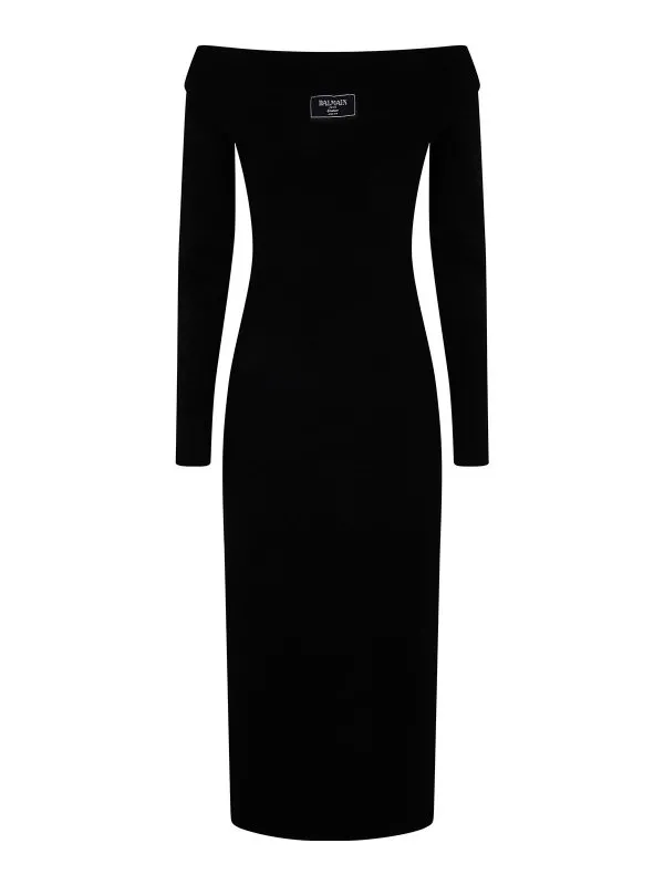 Balmain Maxi Robe - Noir - Noir - Femme | EF1RL109KH820PA