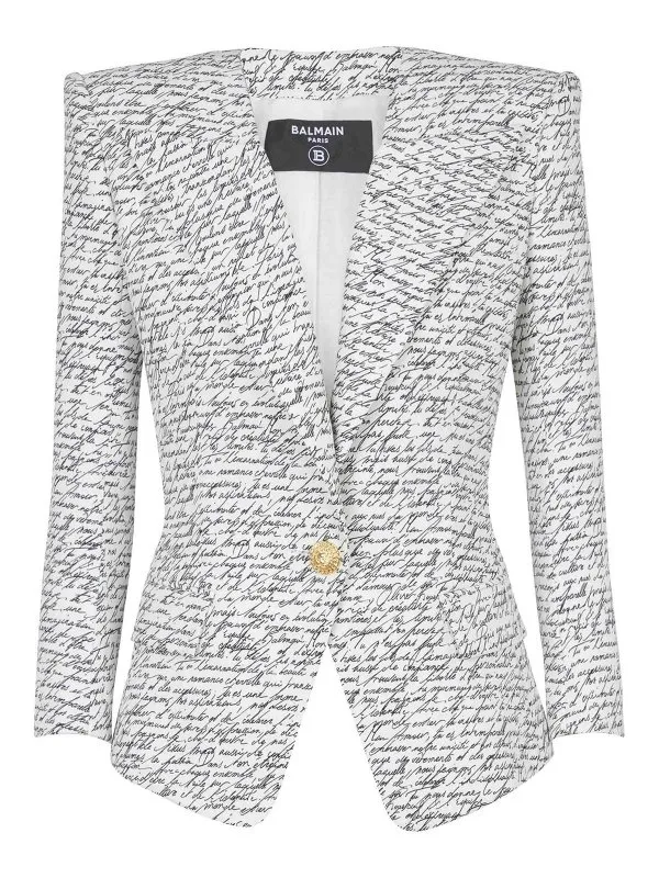 Balmain Blazer Couturier - Blanc - Blanc - Femme | EF1SE615VH44GAB