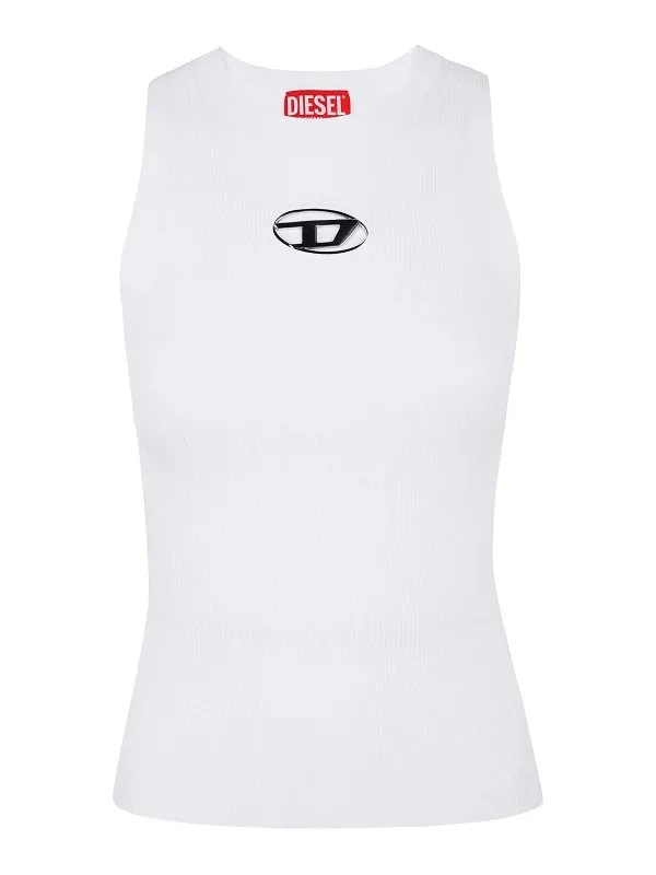 Diesel Pull Col Rond - Blanc - Blanc - Femme | A174500DLAX100