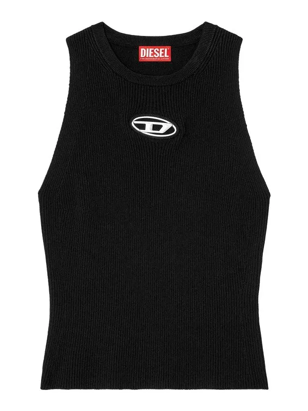 Diesel Pull Col Rond - Noir - Noir - Femme | A174500DLAX9XX