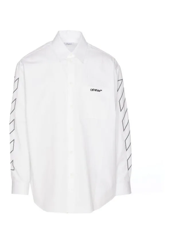 Off-White Chemise - Blanc - Blanc - Homme | OMGE004S25FAB0020110