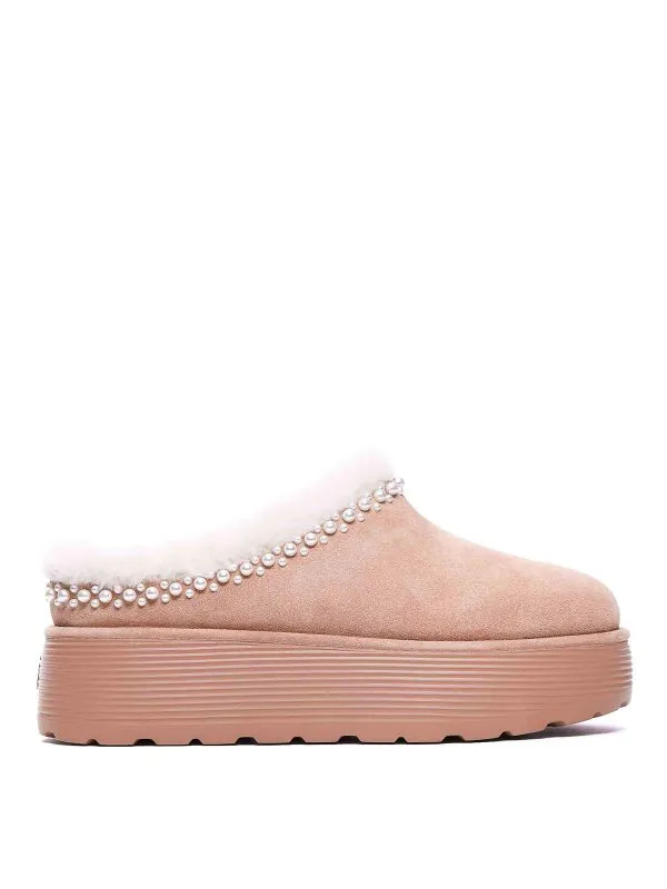 Stuart Weitzman Mules - Beige | SK212NELLIEPEARLFLATFROMMULEIKSX9B