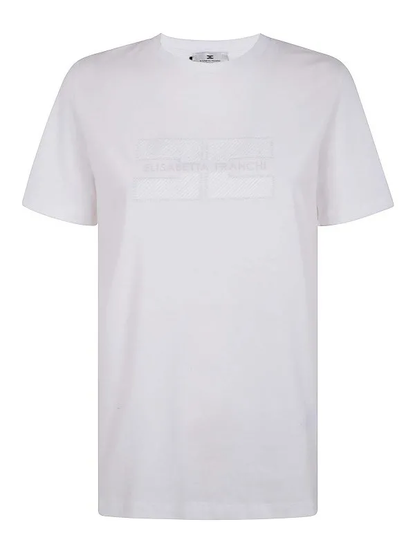 Elisabetta Franchi T-Shirt - Blanc - Blanc - Femme | MA00251E2270