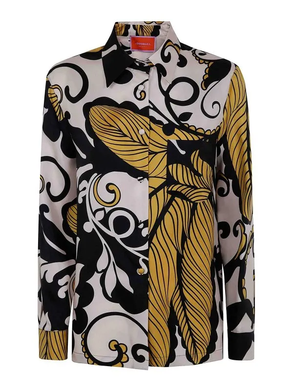 La DoubleJ Chemise - Orange - Jaune | SHI0001SIL001MRE01BL03