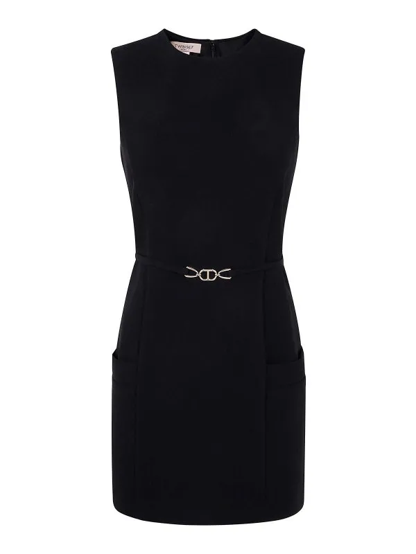 Twinset Robe Courte - Noir - Noir - Femme | 251TP210100006