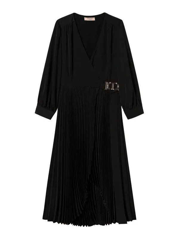 Twinset Robe Au Genou - Noir - Noir - Femme | 251TP242000006