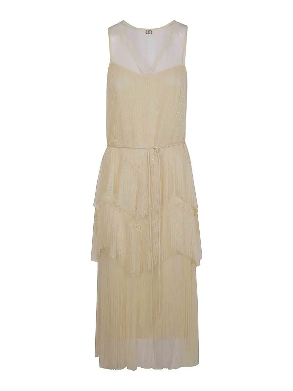 Twinset Robe Au Genou - Orange - Jaune - Femme | 251TP251112143