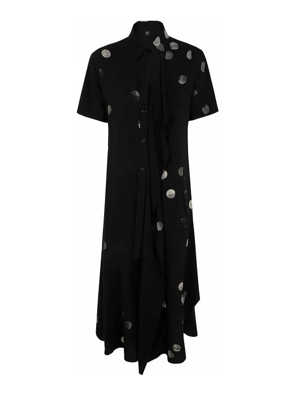 Y'S Robe Au Genou - Noir - Noir - Femme | YTD112281 | thebs.com
