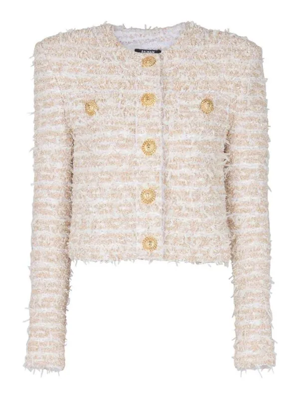 Balmain Blazer - Blanc - Blanc - Femme | EF1SK248KB19GAD