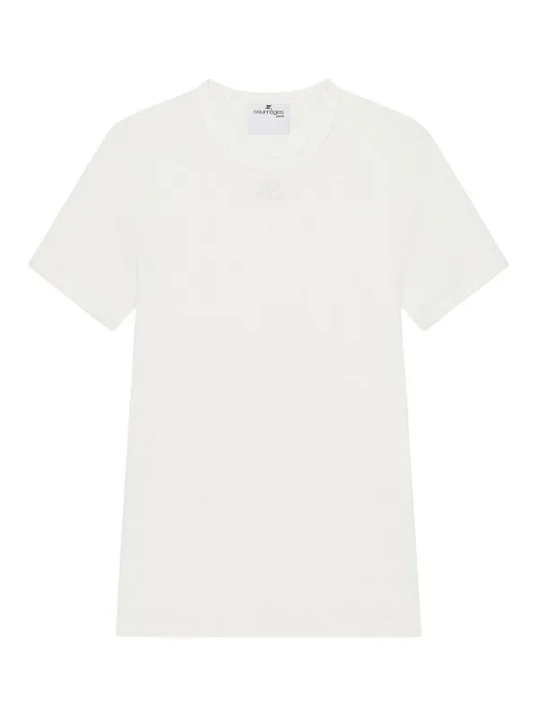 Courreges Pull Col Rond - Blanc - Blanc | 125JTS020JS02030001