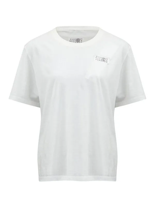 MM6 Maison Margiela Pull Col Rond - Blanc | S52GC0336M20048101