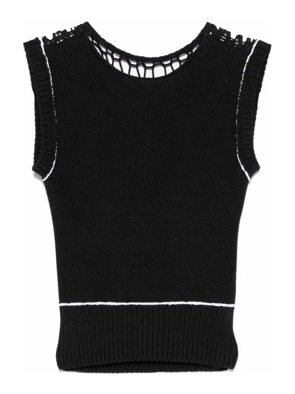 MM6 Maison Margiela Pull Col Rond - Noir | S52NC0343M13083900